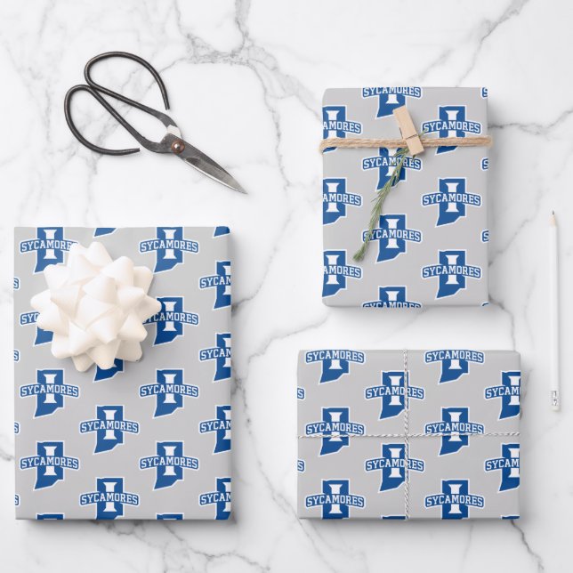 Indiana State University Sycamores Wrapping Paper Sheet (Front)