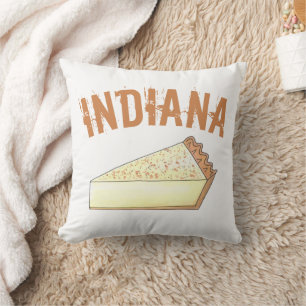 Indiana Sugar Cream Farm Pie Slice Foodie Dessert Cushion