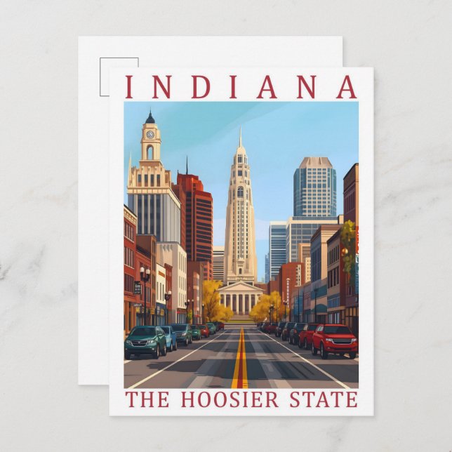 Indiana the Hoosier State USA Travel Place Postcard (Front/Back)