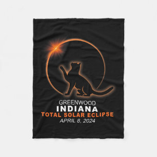 Indiana Total Solar Eclipse 2024 1  Fleece Blanket