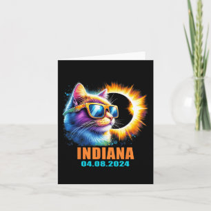 Indiana Total Solar Eclipse 2024 Cat Solar Eclipse Card