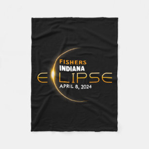 Indiana Total Solar Eclipse 2024  Fleece Blanket