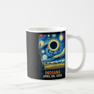 Indiana Total Solar Eclipse 2024 Starry Night Van Coffee Mug