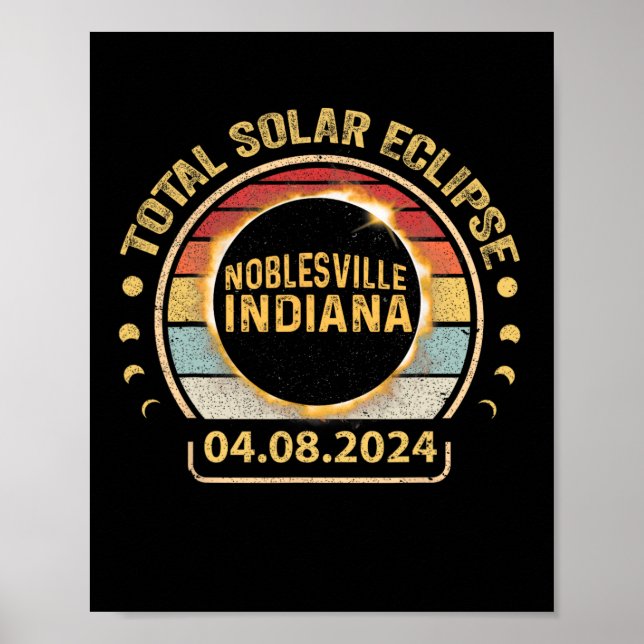 Indiana Total Solar Eclipse Party 2024 Totality  Poster (Front)
