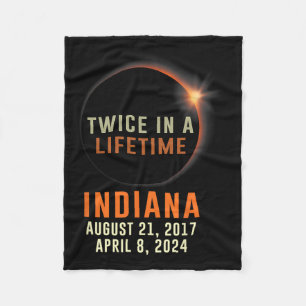 Indiana Total Solar Eclipse Twice In A Lifetime 20 Fleece Blanket