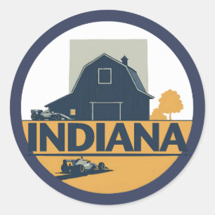 Indiana United States of America Classic Round Sticker