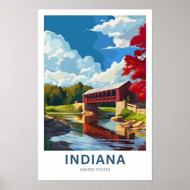 Indiana United States Travel Print (Front)
