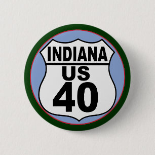 Indiana US Route 30 - The Lincoln Highway 6 Cm Round Badge
