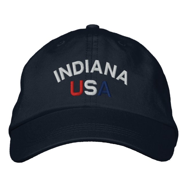 Indiana USA Embroidered Navy Hat (Front)