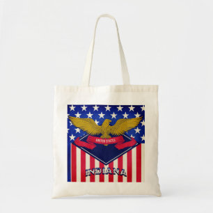 Indiana USA Flag Tote Bag