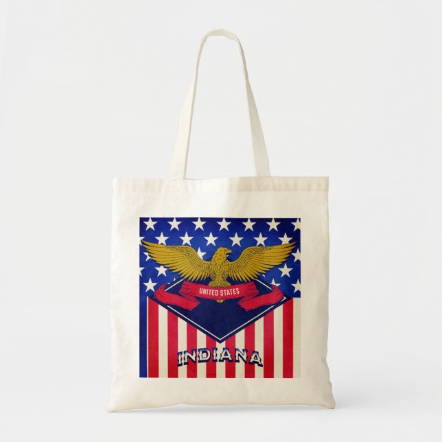 Indiana USA Flag Tote Bag (Front)