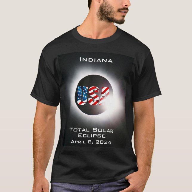 Indiana USA Total solar eclipse April 8, 2024 T-Shirt (Front)