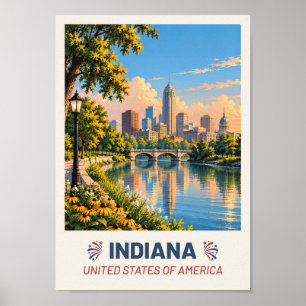 Indiana USA – Vintage Travel Poster
