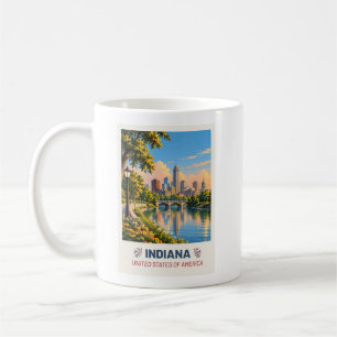 Indiana USA – Vintage Travel Poster Coffee Mug