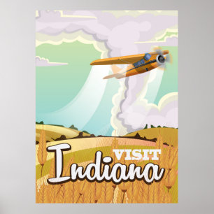 Indiana vintage travel poster