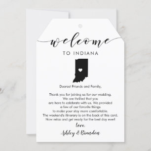 Indiana Wedding Welcome Tag, Letter Itinerary