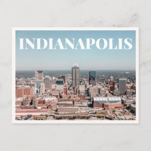 Indianapolis Aerial Skyline Downtown Indiana Postcard