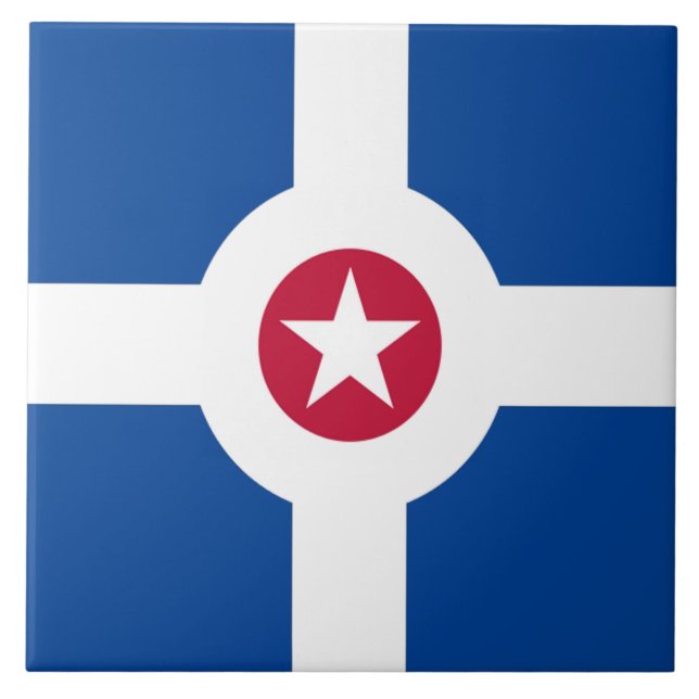 Indianapolis city flag ceramic tile (Front)