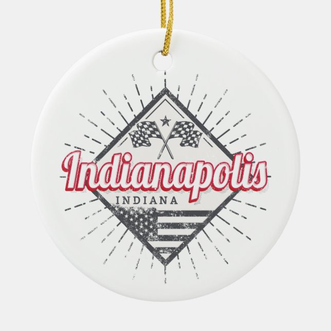 Indianapolis City Indiana United States USA Ceramic Ornament (Front)