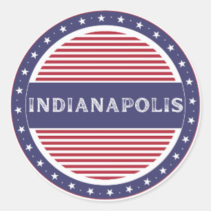 Indianapolis City Pride Emblem – American Identity Classic Round Sticker