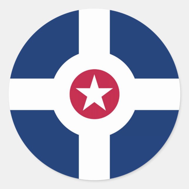 indianapolis flag classic round sticker (Front)