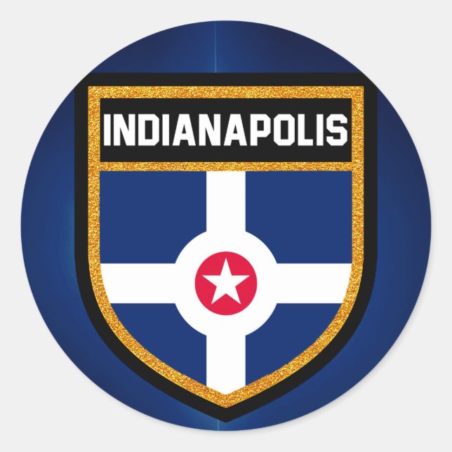 Indianapolis Flag Classic Round Sticker (Front)