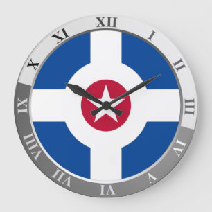 Indianapolis flag Large Clock