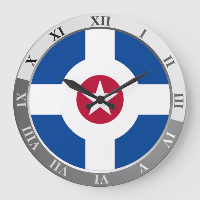 Indianapolis flag Large Clock (Front)