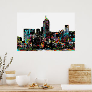 Indianapolis in graffiti poster