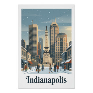 Indianapolis In Winter Poster