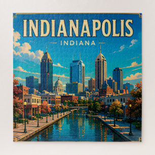 🏁 Indianapolis Indiana Canal And Skyline Jigsaw Puzzle