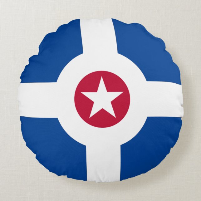 Indianapolis (Indiana) City flag Round Cushion (Front)