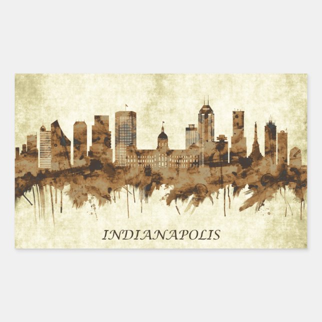 Indianapolis Indiana Cityscape Rectangular Sticker (Front)