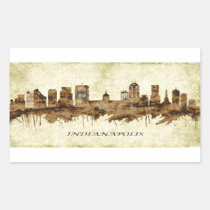 Indianapolis Indiana Cityscape Rectangular Sticker