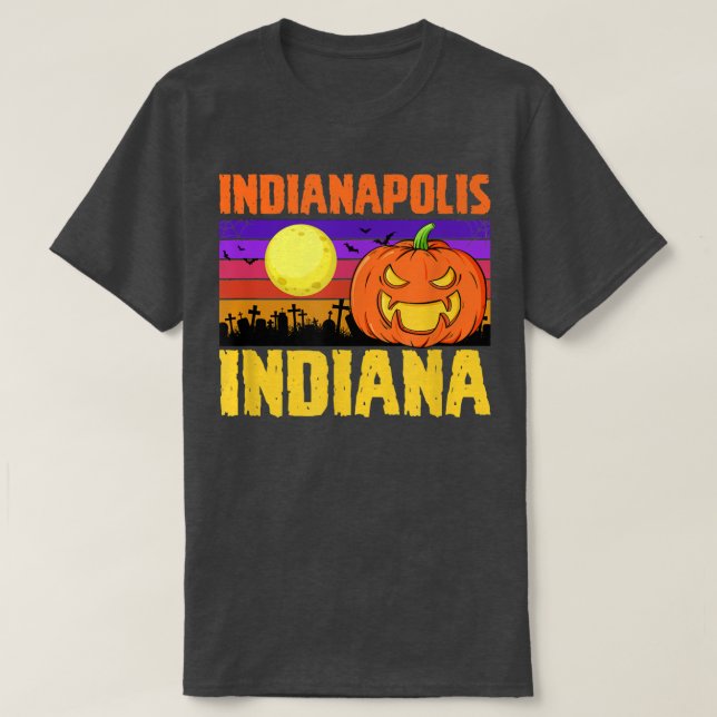 Indianapolis Indiana Happy Halloween Party Local C T-Shirt (Design Front)