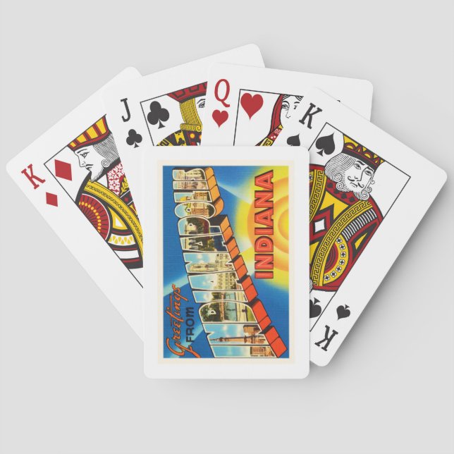 Indianapolis Indiana IN Vintage Travel Souvenir Playing Cards (Back)