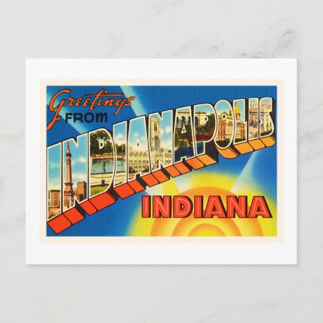 Indianapolis Indiana IN Vintage Travel Souvenir Postcard (Front)