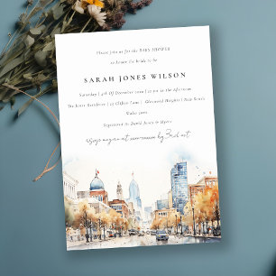 Indianapolis Indiana Landscape Baby Shower Invitation