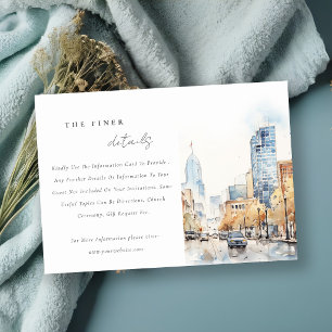 Indianapolis Indiana Landscape Wedding Detail Enclosure Card