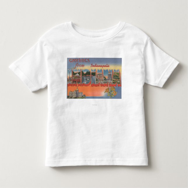 Indianapolis, Indiana - Large Letter Scenes 4 Toddler T-Shirt (Front)