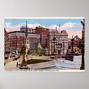 Indianapolis, Indiana Monument Circle Northeast Poster