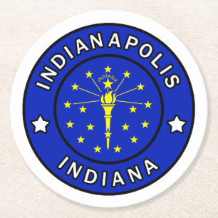 Indianapolis Indiana Round Paper Coaster