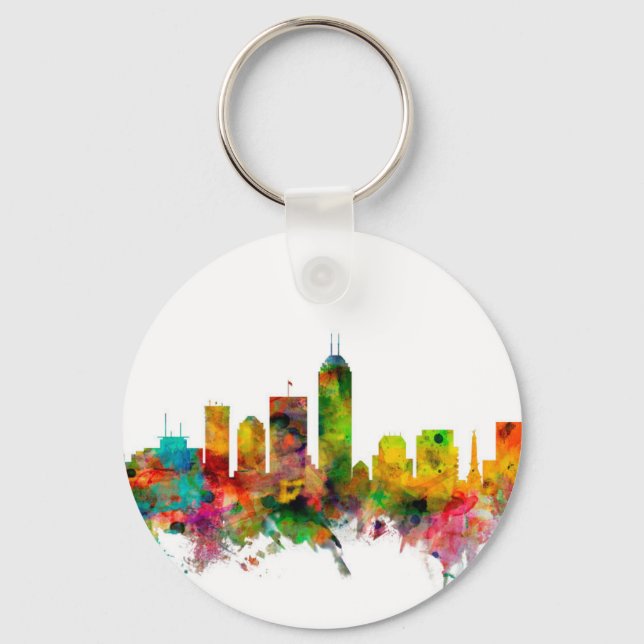 Indianapolis Indiana Skyline Key Ring (Front)
