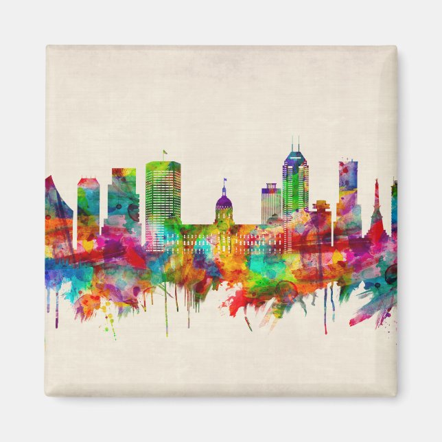 Indianapolis Indiana Skyline Magnet (Front)