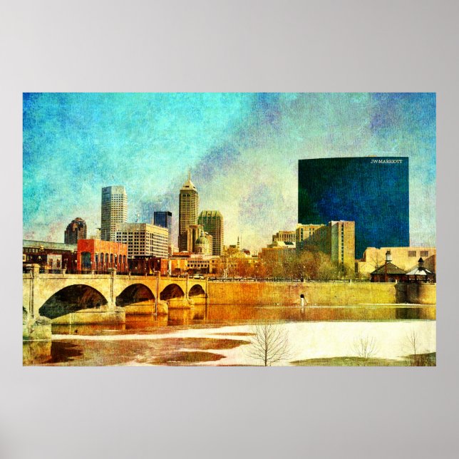 Indianapolis Indiana Skyline Poster (Front)