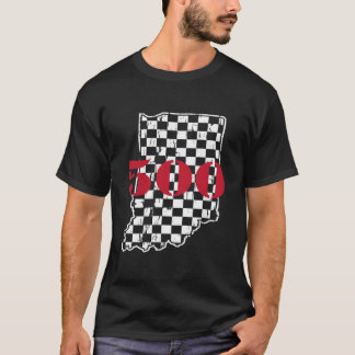 Indianapolis Indiana State 500 Race Car Distressed T-Shirt