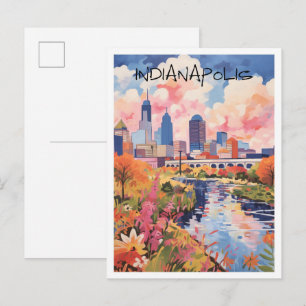 Indianapolis Indiana Travel Art Postcard