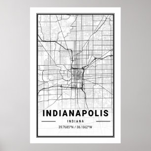 Indianapolis Indiana USA Cities Travel City Map Poster