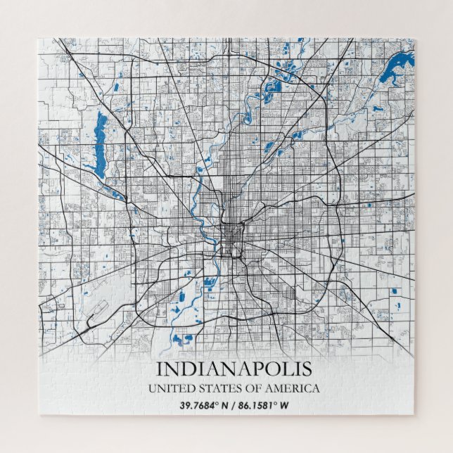 Indianapolis Indiana USA Travel City Map Jigsaw Puzzle (Vertical)