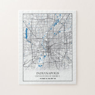 Indianapolis Indiana USA Travel City Map Jigsaw Puzzle
